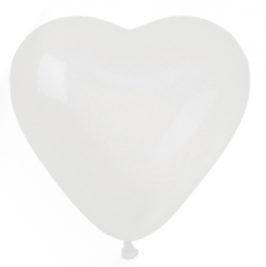 Herzballon weiß 15cm / Latex