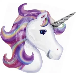SuperShape Folienballon Einhorn Einhornkopf 73 × 83 cm – Partydeko