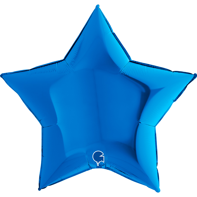 75cm Stern metallic blau