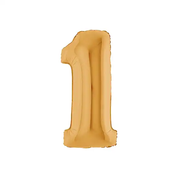 Zahl 0 - 9, gold, EINZELN wählbar, Folienballon, 66 cm