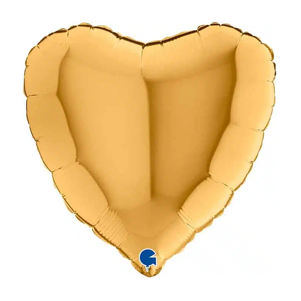 Herzballon Metallic Gold / Folie / 45cm
