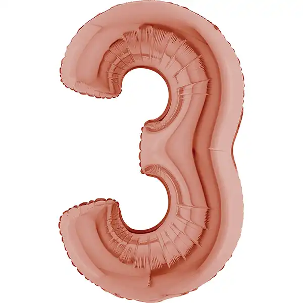 Zahl 0 - 9, Roséold, EINZELN wählbar, Folienballon H102cm – Bild 3