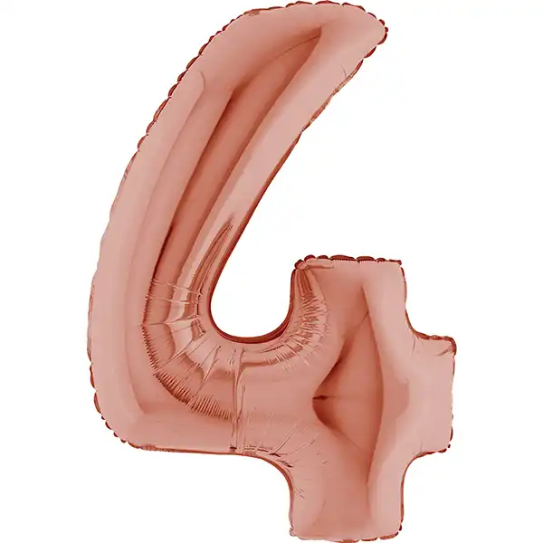 Zahl 0 - 9, Roséold, EINZELN wählbar, Folienballon H102cm – Bild 4