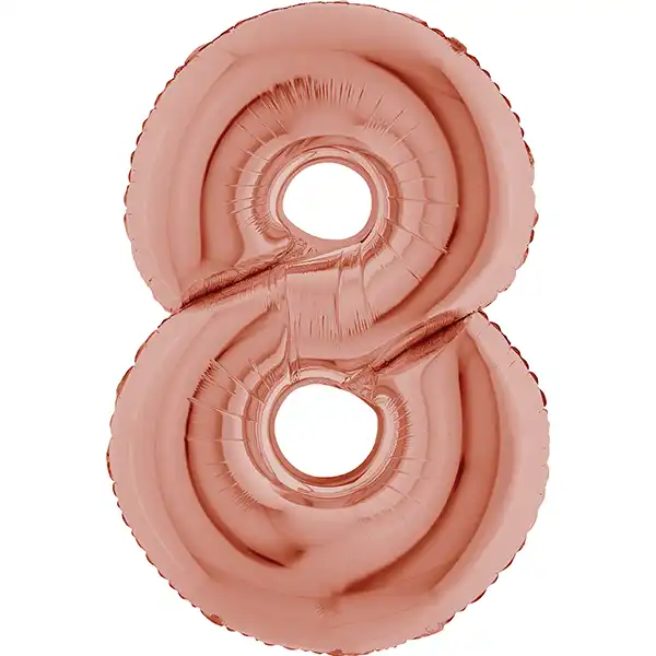Zahl 0 - 9, Roséold, EINZELN wählbar, Folienballon H102cm – Bild 8