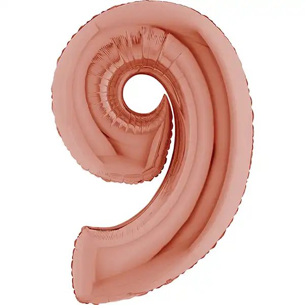 Zahl 0 - 9, Roséold, EINZELN wählbar, Folienballon H102cm – Bild 9