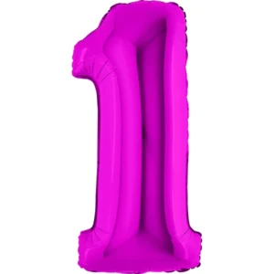 Folienballon zahl 1 metallic berry