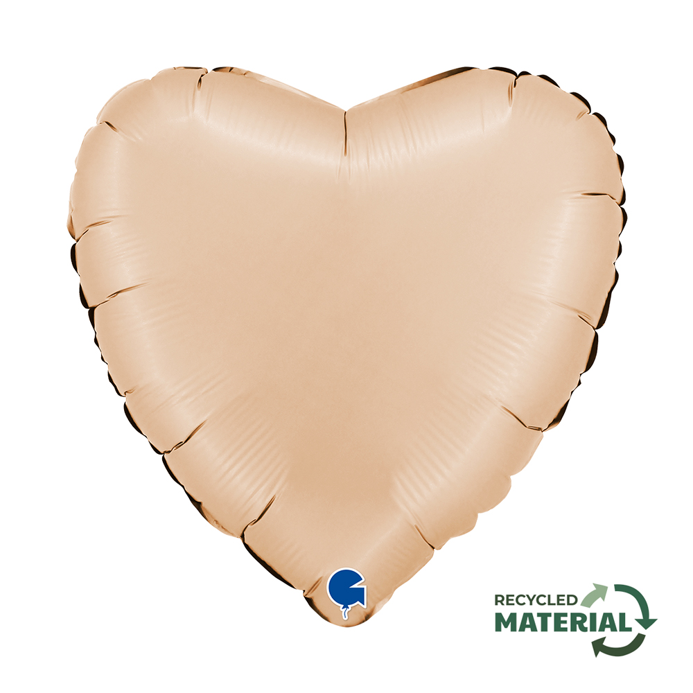 Herzballon Nude Satin / Folie / 45cm