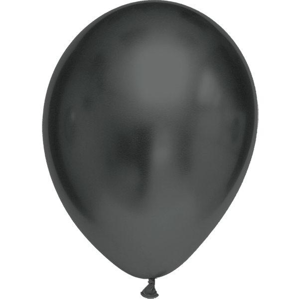 Ballon Chrome Black Silver 48cm / Latex / 65