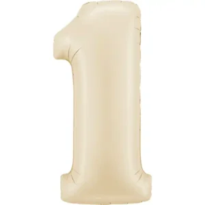 Zahl 0 - 9, Satin Cream, EINZELN wählbar, Folienballon H102cm