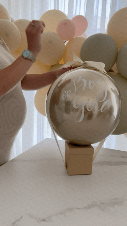 Gender Reveal Ballon auf Box – Bild 2