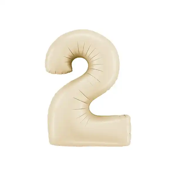 Zahl 0 - 9, Satin Cream, EINZELN wählbar, Folienballon, 66 cm – Bild 2