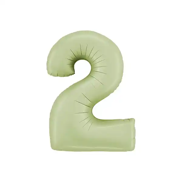 Zahl 0 - 9, Satin Olivgrün, EINZELN wählbar, Folienballon, 66 cm – Bild 2