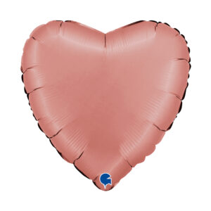 Herzballon Satin Roségold / Folie / 45cm