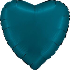 45cm Herz Satin Petrol