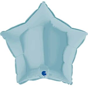 45cm Stern metallic hellblau