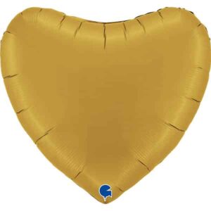 Herzballon Satin Gold / Folie / 45cm