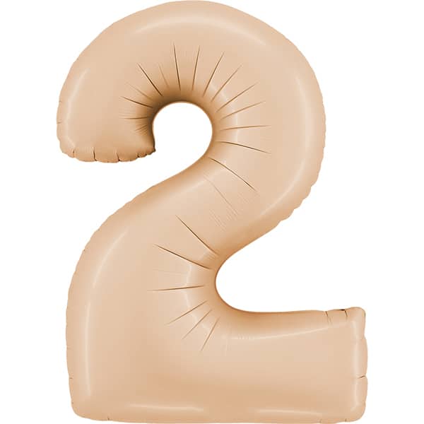 Zahl 0 - 9, Satin Nude, EINZELN wählbar, Folienballon H102cm – Bild 2