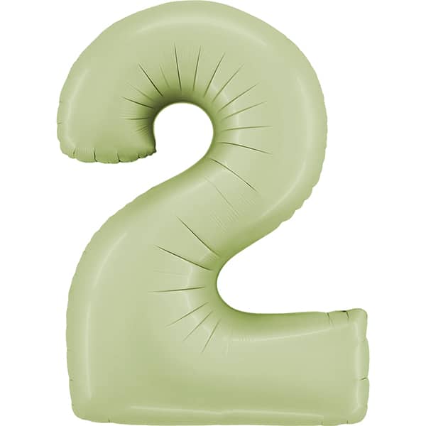 Zahl 0 - 9, Satin Olivgrün, EINZELN wählbar, Folienballon H102cm – Bild 2