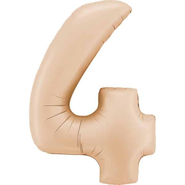Zahl 0 - 9, Satin Nude, EINZELN wählbar, Folienballon H102cm – Bild 4
