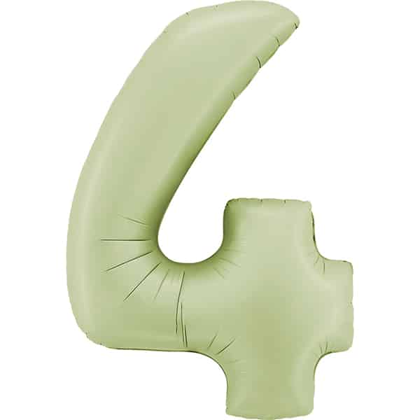 Zahl 0 - 9, Satin Olivgrün, EINZELN wählbar, Folienballon H102cm – Bild 4
