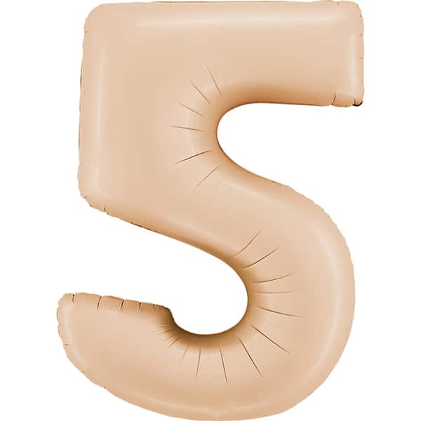 Zahl 0 - 9, Satin Nude, EINZELN wählbar, Folienballon H102cm – Bild 5