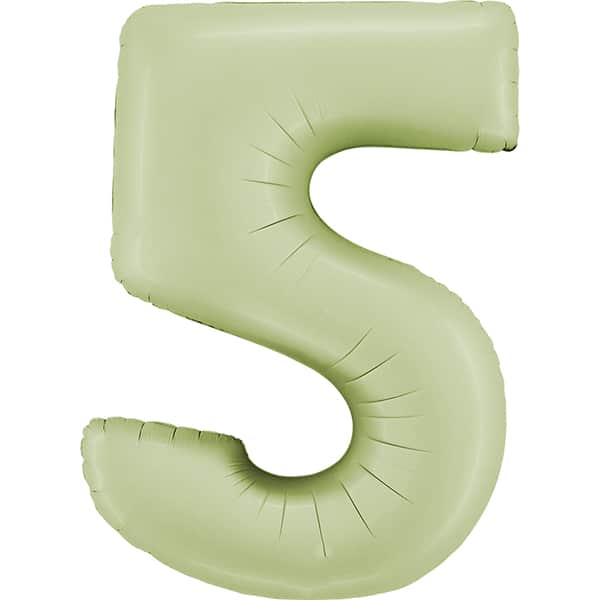 Zahl 0 - 9, Satin Olivgrün, EINZELN wählbar, Folienballon H102cm – Bild 5