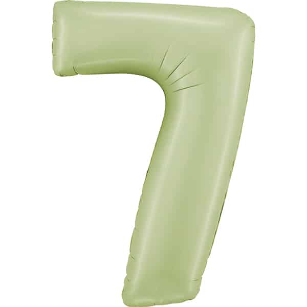 Zahl 0 - 9, Satin Olivgrün, EINZELN wählbar, Folienballon H102cm – Bild 7