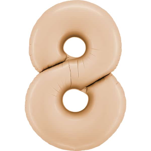Zahl 0 - 9, Satin Nude, EINZELN wählbar, Folienballon H102cm – Bild 8