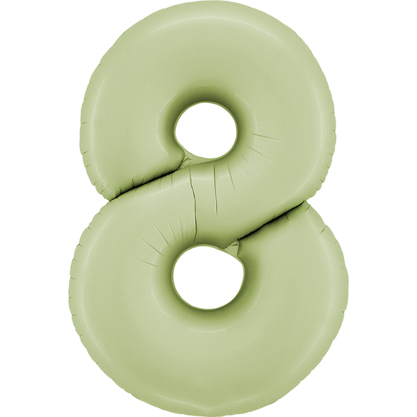 Zahl 0 - 9, Satin Olivgrün, EINZELN wählbar, Folienballon H102cm – Bild 8