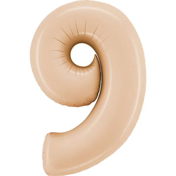 Zahl 0 - 9, Satin Nude, EINZELN wählbar, Folienballon H102cm – Bild 9