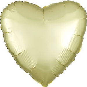 Herzballon Satin Champagner / Folie / 45cm