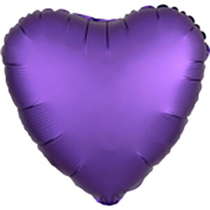 Herzballon Satin Lila / Folie / 45cm