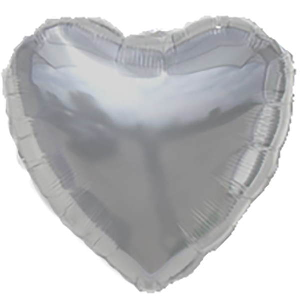Herzballon Silber Metallic / Folie / 45cm