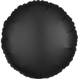 45cm Rund, satin schwarz, Folienballon