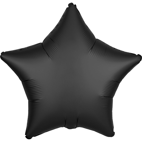 45cm Stern satin schwarz