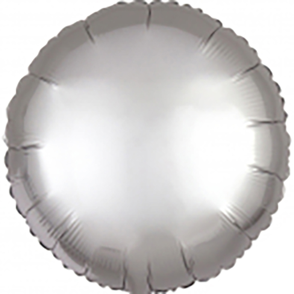 45cm Rund Satin Silber