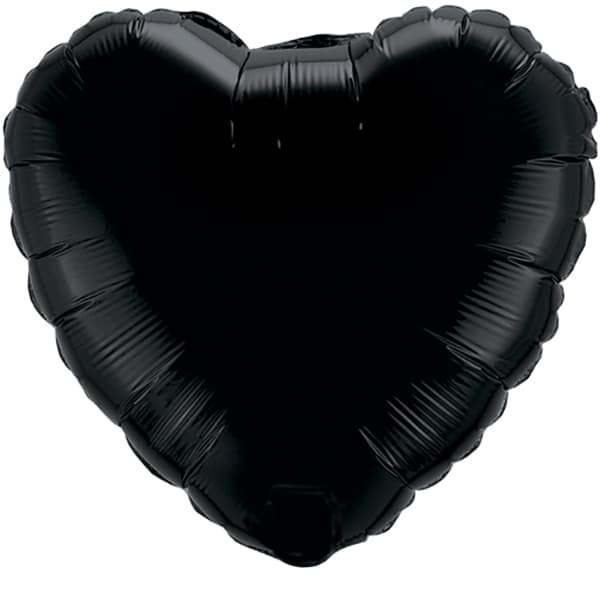 Herzballon Metallic Schwarz / Folie / 75cm