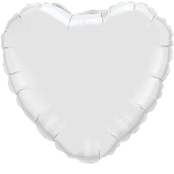 Herzballon Weiß / Folie / 75cm