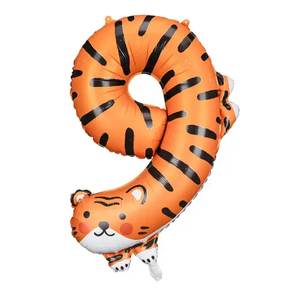 Zahl Ballon 9 Tiger 87 cm