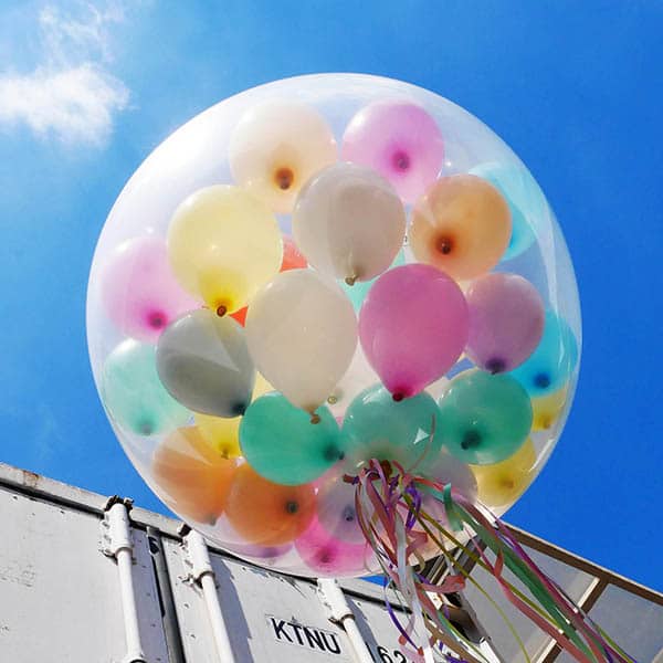 "BIG BANG"/ Befüllter transparenter Latex - Ballon / circa 90cm / Farben WÄHLBAR – Bild 9