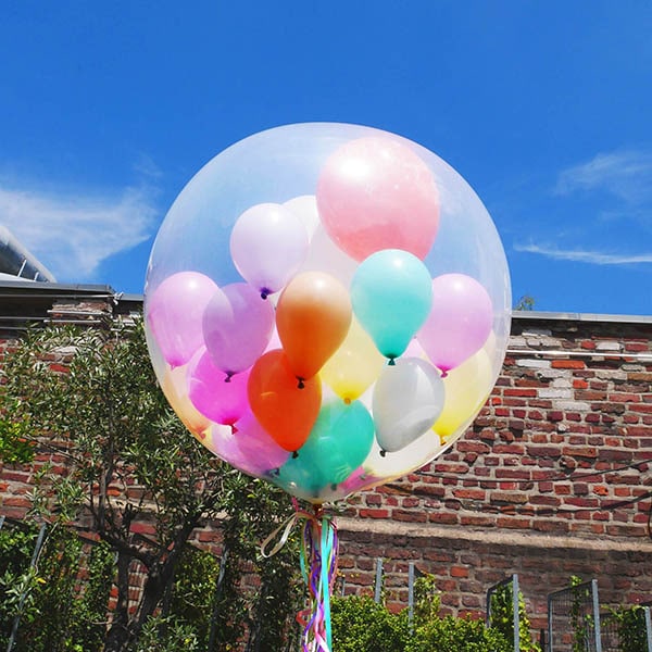 "BIG BANG"/ Befüllter transparenter Latex - Ballon / circa 90cm / Farben WÄHLBAR – Bild 8