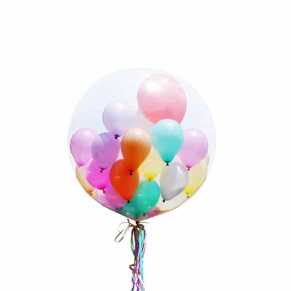 "BIG BANG"/ Befüllter transparenter Latex - Ballon / circa 90cm / Farben WÄHLBAR – Bild 2