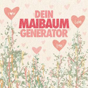 Maibaum individuell gestalten – Maibaum im Topf – Wähle Bänder, Ballon und Wunschtext!