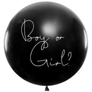 Gender Reveal Ballon, Boy, Latex 90cm, blau Konfetti