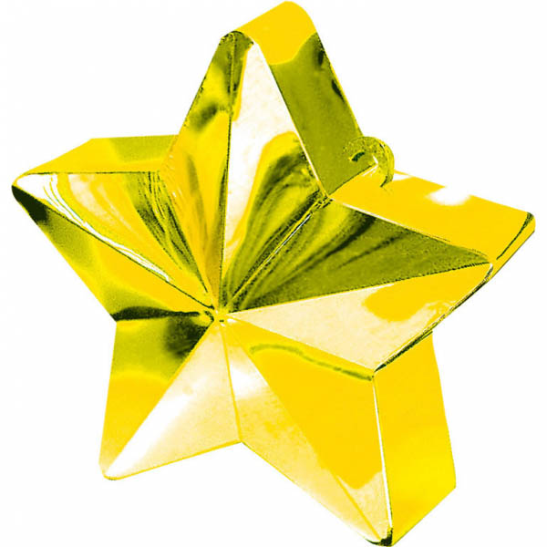 Ballongewicht Stern, Plastik glänzend gold, 150g, D 9 cm