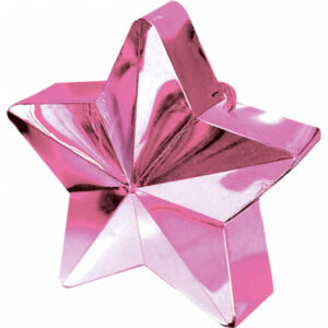 Ballongewicht Stern, Plastik glänzend rosa, 150g, D 9 cm