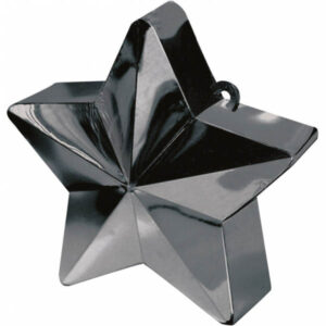 Ballongewicht Stern, Plastik glänzend schwarz, 150g, D 9 cm