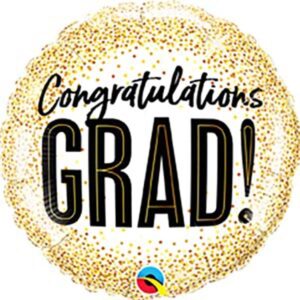CONGRATS GRAD, Konfettiprint, Folienballon rund 45cm