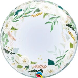 Floral Bubble, Transparent, Folienballon, 45cm