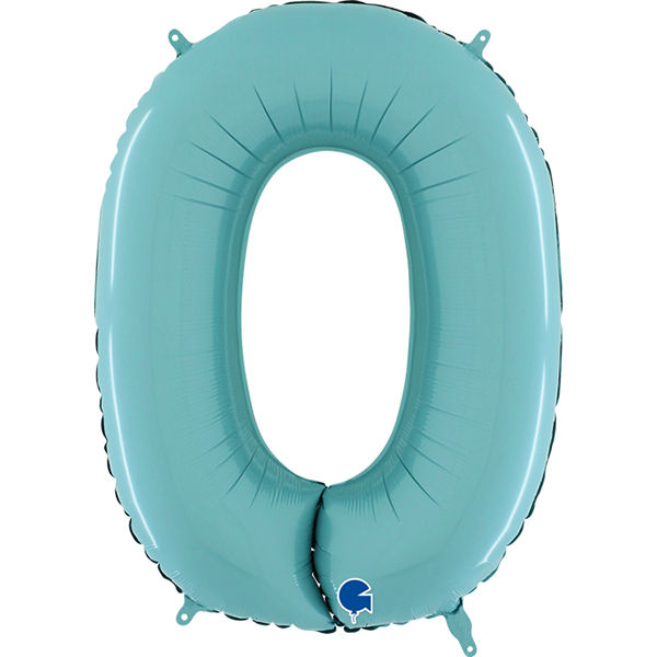 Zahl 0 - 9, Hellblau, EINZELN wählbar, Folienballon H102cm – Bild 10